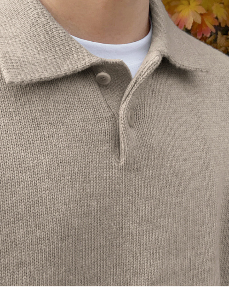 WOOLEN BUTTON HALF ZIP