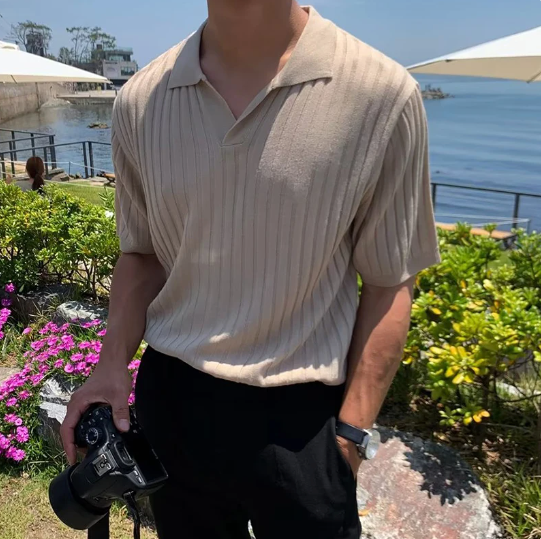 RIBBED COTTON POLO
