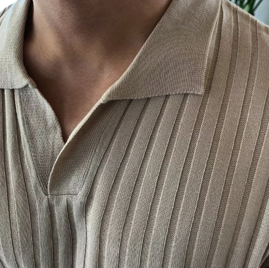 RIBBED COTTON POLO